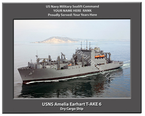 USNS Amelia Earhart T-AKE 6 Personalized Ship Canvas Print Sealift Command