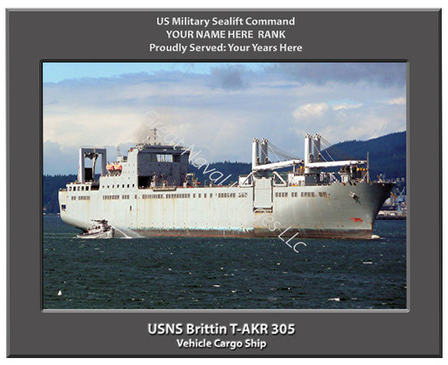 USNS Brittin T-AKR 305 Personalized Ship Canvas Print Sealift Command
