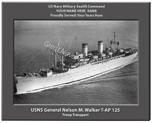 USNS General Nelson M Walker T-AP 125 Personalized Ship Canvas Print Sealift Command