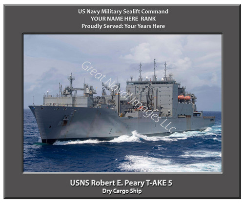 USNS Robert E Peary T-AKE 5 Personalized Ship Canvas Print Sealift Command