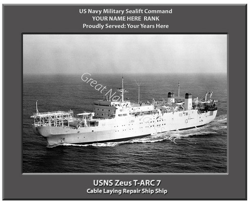 USNS Zeus T-ARC 7 Personalized Ship Canvas Print Sealift Command