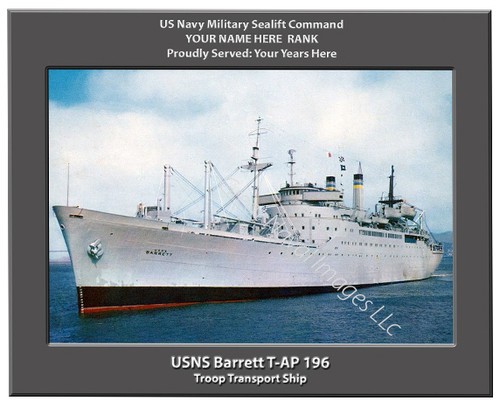 USNS Barrett T-AP 196 Personalized Ship Canvas Print Sealift Command