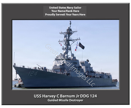 USS Harvey C Barnum Jr DDG 124 Personalized Ship Canvas Print