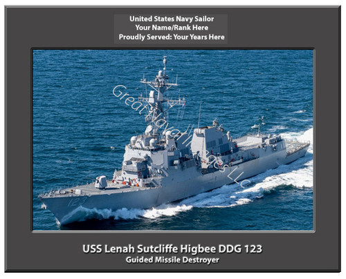 USS Lenah Sutcliffe Higbee DDG 123 Personalized Ship Canvas Print