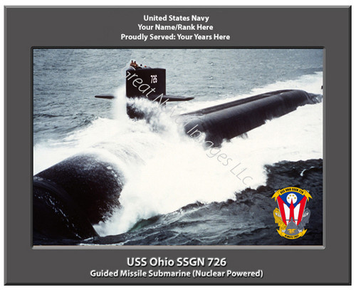USS Ohio SSGN 726 Personalized Submarine Canvas Print