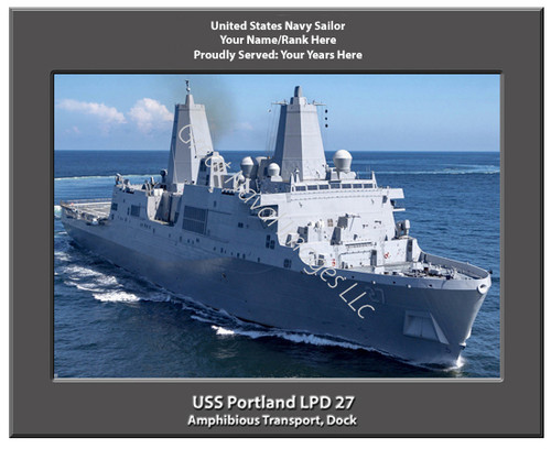 USS Portland LPD 27 Personalized Ship Canvas Print