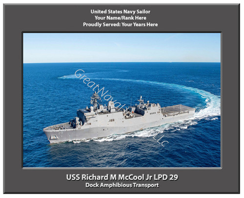 USS Richard M Mccool Jr LPD 29 Personalized Ship Canvas Print
