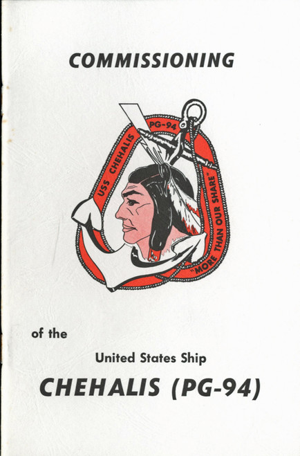 USS Chehalis PG 94 Commissioning Program 1969 Plank Owner