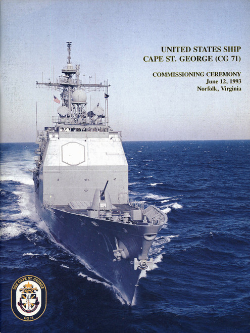 USS Cape St George CG 71 Commissioning Program 1993 Digital Download