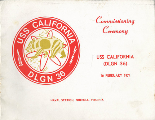 USS California DLGN 36 Commissioning Program 1974 Digital Download