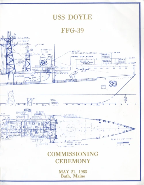 USS Doyle FFG 39 Commissioning Program 1983 Digital Download