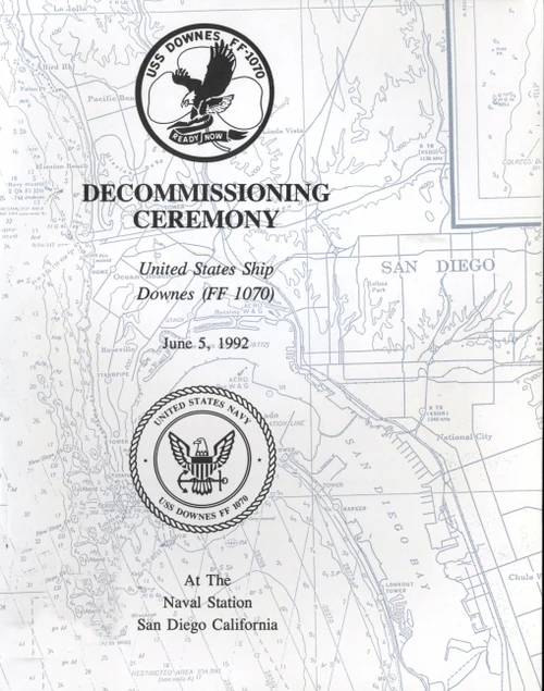 USS Downes FF 1070 Decommissioning Program 1992 Digital Download