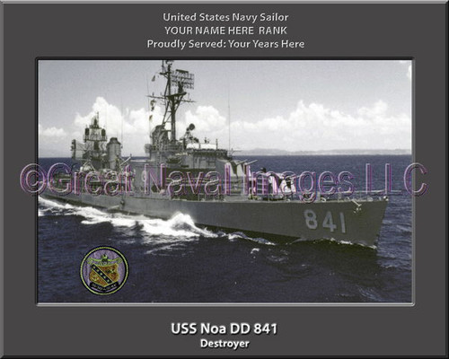 USS Noa DD 841 Personalized Ship Canvas Print