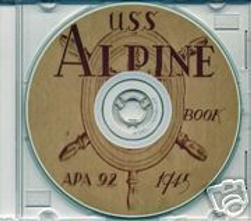 USS Alpine APA 92 CRUISE BOOK WWII CD  RARE US Navy