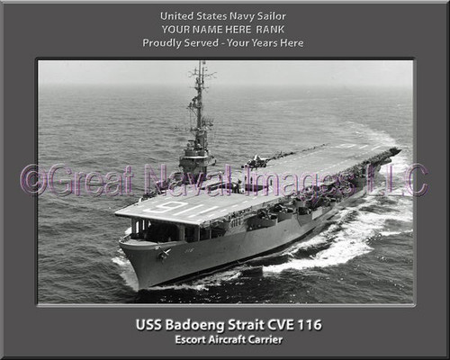 USS Badoeng Strait CVE 116 Personal Ship Canvas Print