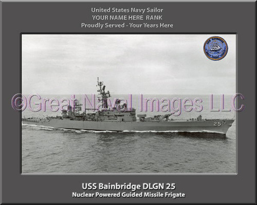 USS Bainbridge DLGN 25 Personalized Ship Canvas Print