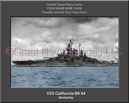 USS California BB 44 Personalized Ship Canvas Print