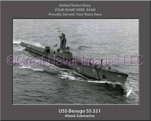 USS Besugo SS 321 Personalized Submarine Canvas Print