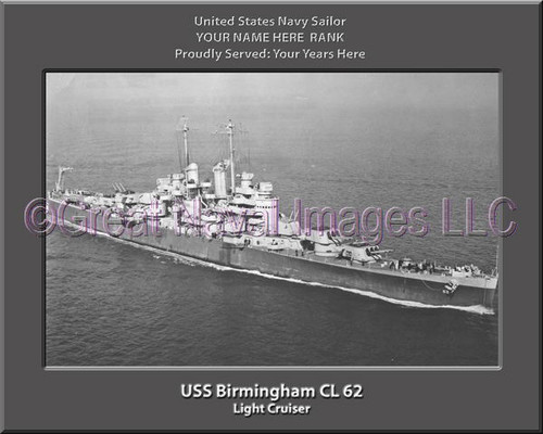 USS Birmingham CL 62 Personalized Ship Canvas Print