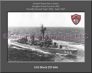 USS Black DD 666 Personalized Ship Canvas Print