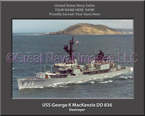 USS George K MacKenzie DD 836 Ship Canvas Print