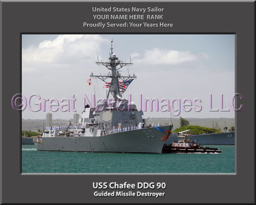 USS Chafee DDG 90 Personalized Ship Canvas Print