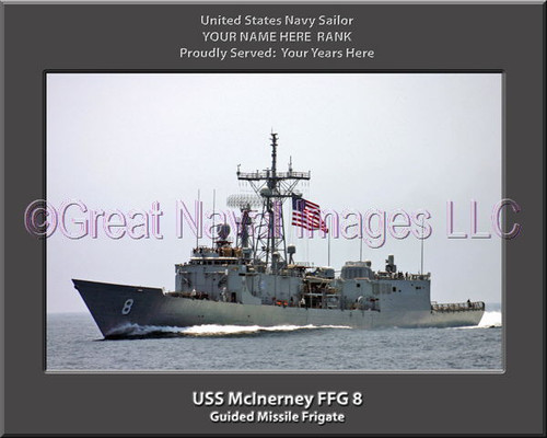 USS McInerney FFG 8 Personalized Ship Canvas Print