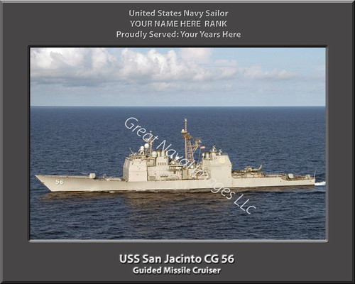 USS San Jacinto CG 56 Personalized Ship Canvas Print
