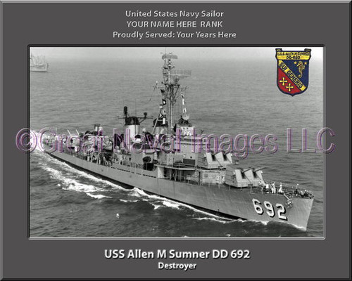 USS Allen M Sumner DD 692 Personal Ship Canvas Print
