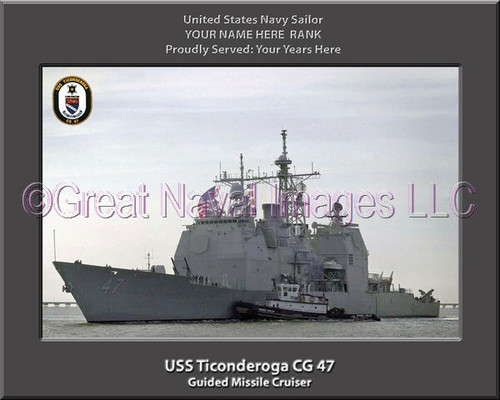 USS Ticonderoga CG 47 Personalized Ship Canvas Print