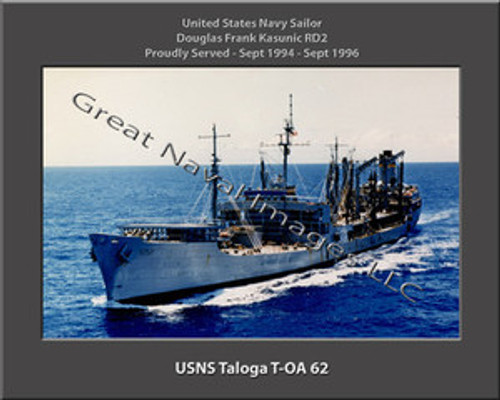 USNS Taloga T-AO 62 Personalized Ship Canvas Print