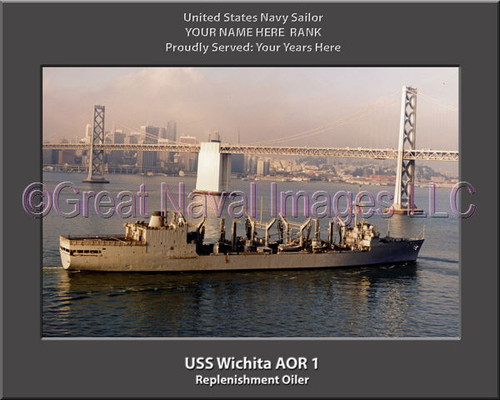 USS Wichita AOR 1 Personalized Ship Canvas Print