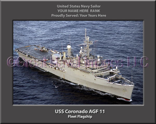 USS Coronado AGF 11 Personalized Ship Canvas Print