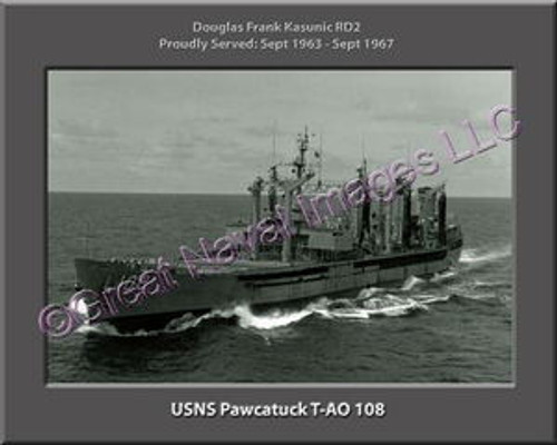 USNS Pawcatuck T-AO 108 Personalized Ship Canvas Print