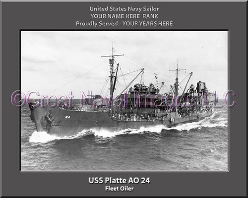 USS Platte AO 186 Personalized Ship Canvas Print