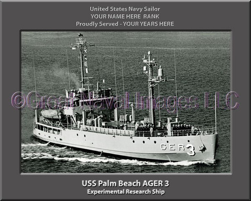 USS Palm Beach AGER 3 Personalized Ship Canvas Print