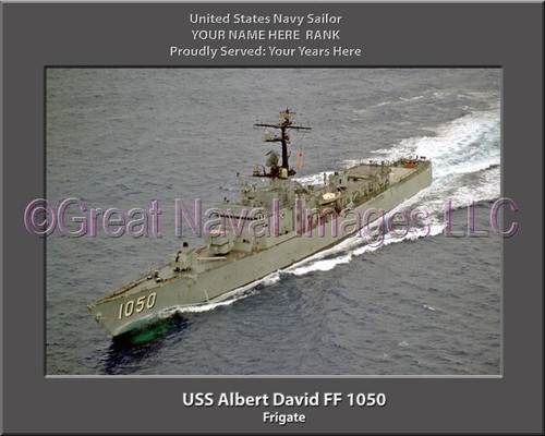 USS Albert David FF 1050 Sailor Ship Personalized Canvas Print Photo