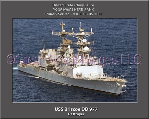 USS Briscoe DD 977 Personal Ship Canvas Print