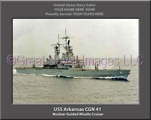 USS Arkansas CGN 41 Personalized Ship Canvas Print