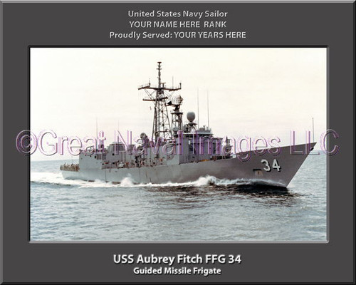 USS Aubrey Fitch FFG 34 Personalized Ship Canvas Print