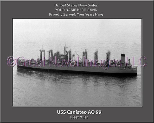 USS Canisteo AO 99 Personalized Ship Canvas Print