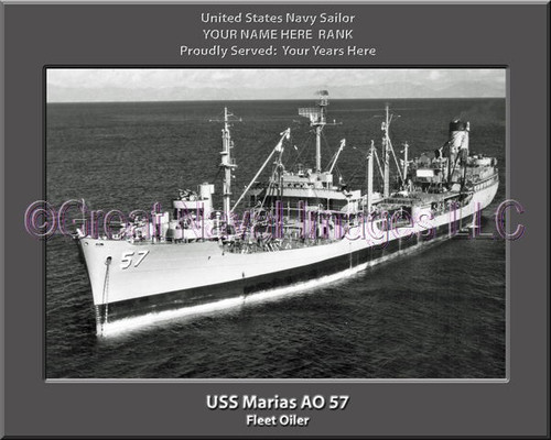 USS Marias AO 57 Personalized Ship Canvas Print