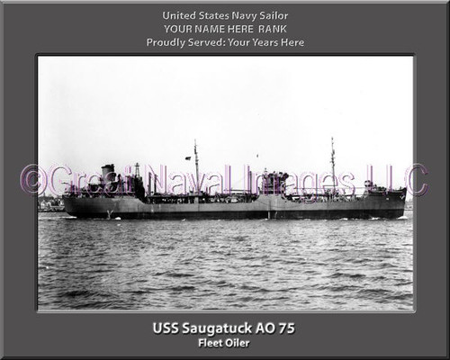 USS Saugatuck AO 75 Personalized Ship Canvas Print