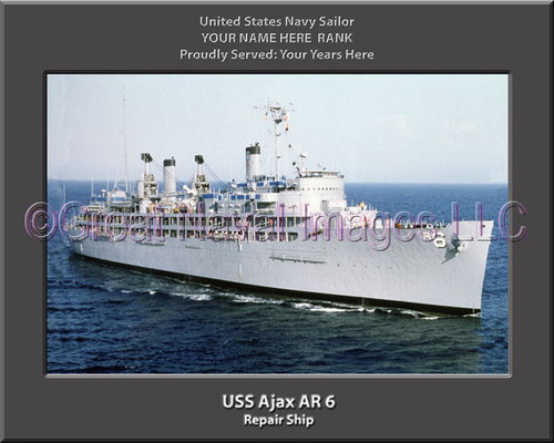 USS Ajax AR 6 Personalized Ship Canvas Print