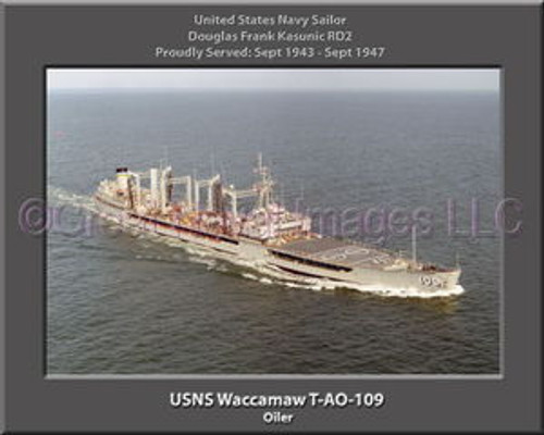 USNS Waccamaw T-AO-109 Personalized Ship Canvas Print