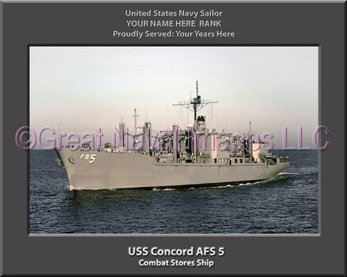 USS Concord AFS 5 Personalized Ship Canvas Print