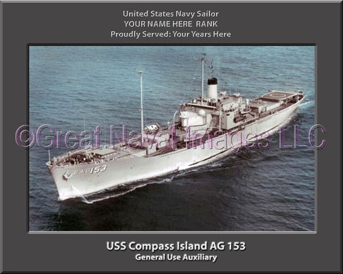 USS Compass Island AG 153 Personalized Ship Canvas Print