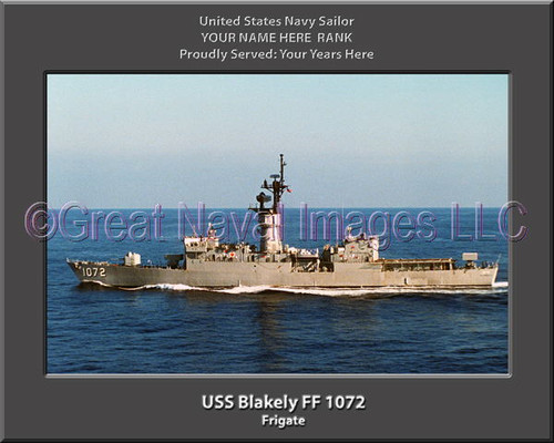 USS Blakely FF 1072 Personalized Ship Canvas Print