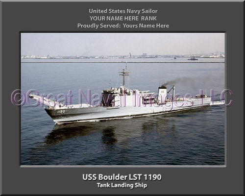 USS Boulder LST 1190 Personalized Ship Canvas Print