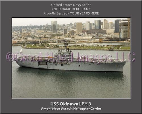 USS Okinawa LPH 3 Personalized Ship Canvas Print